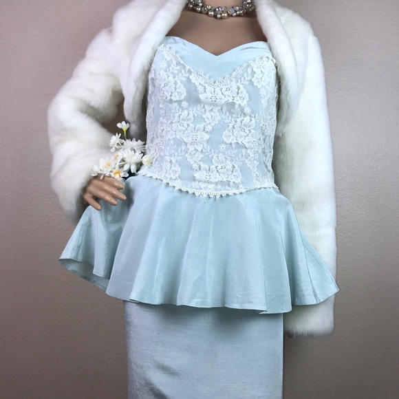 Vintage Seafoam Mint McClintoc Prom Dress - Picture 4 of 8